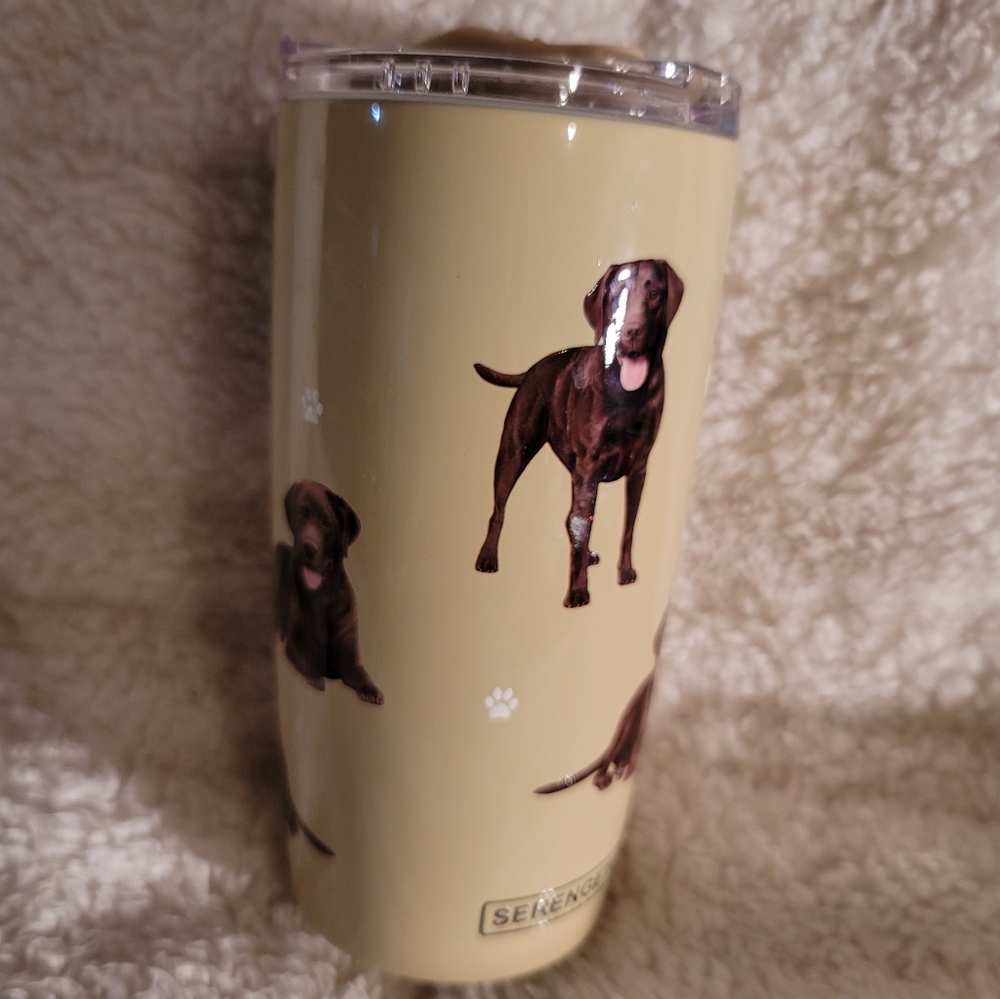 Yellow Tumbler with Dog Print